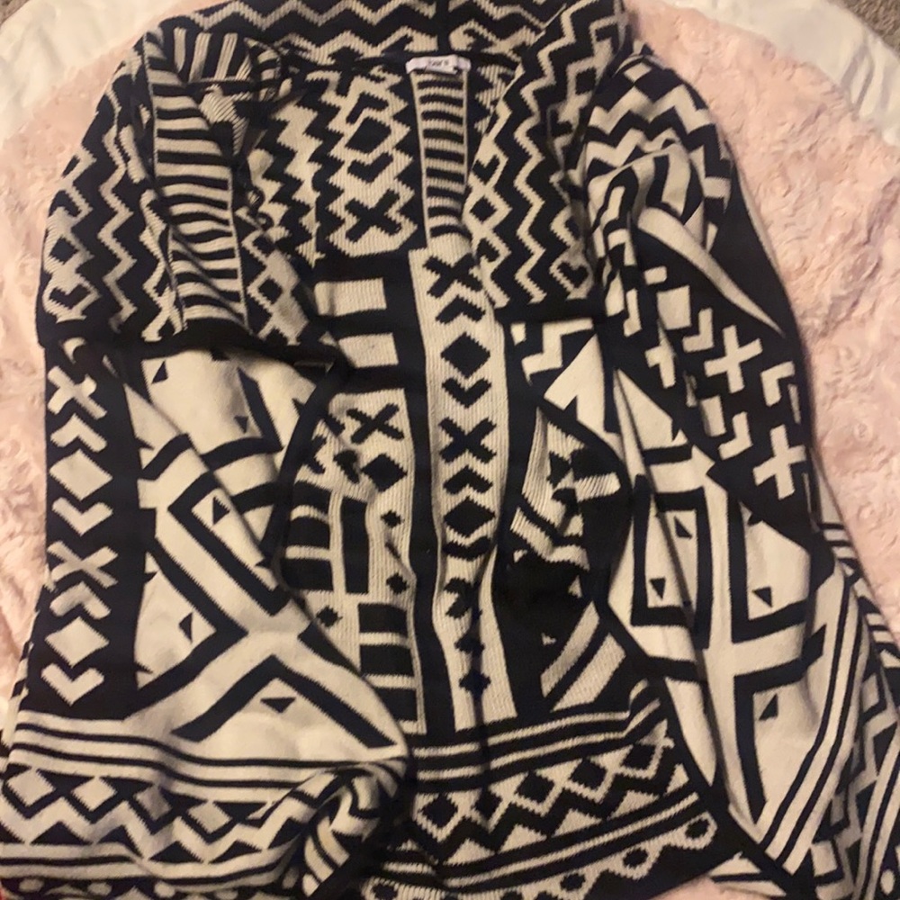 Black and white cardigan from Macy’s. Size xs